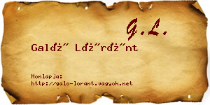 Galó Lóránt névjegykártya